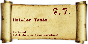 Heimler Tamás névjegykártya